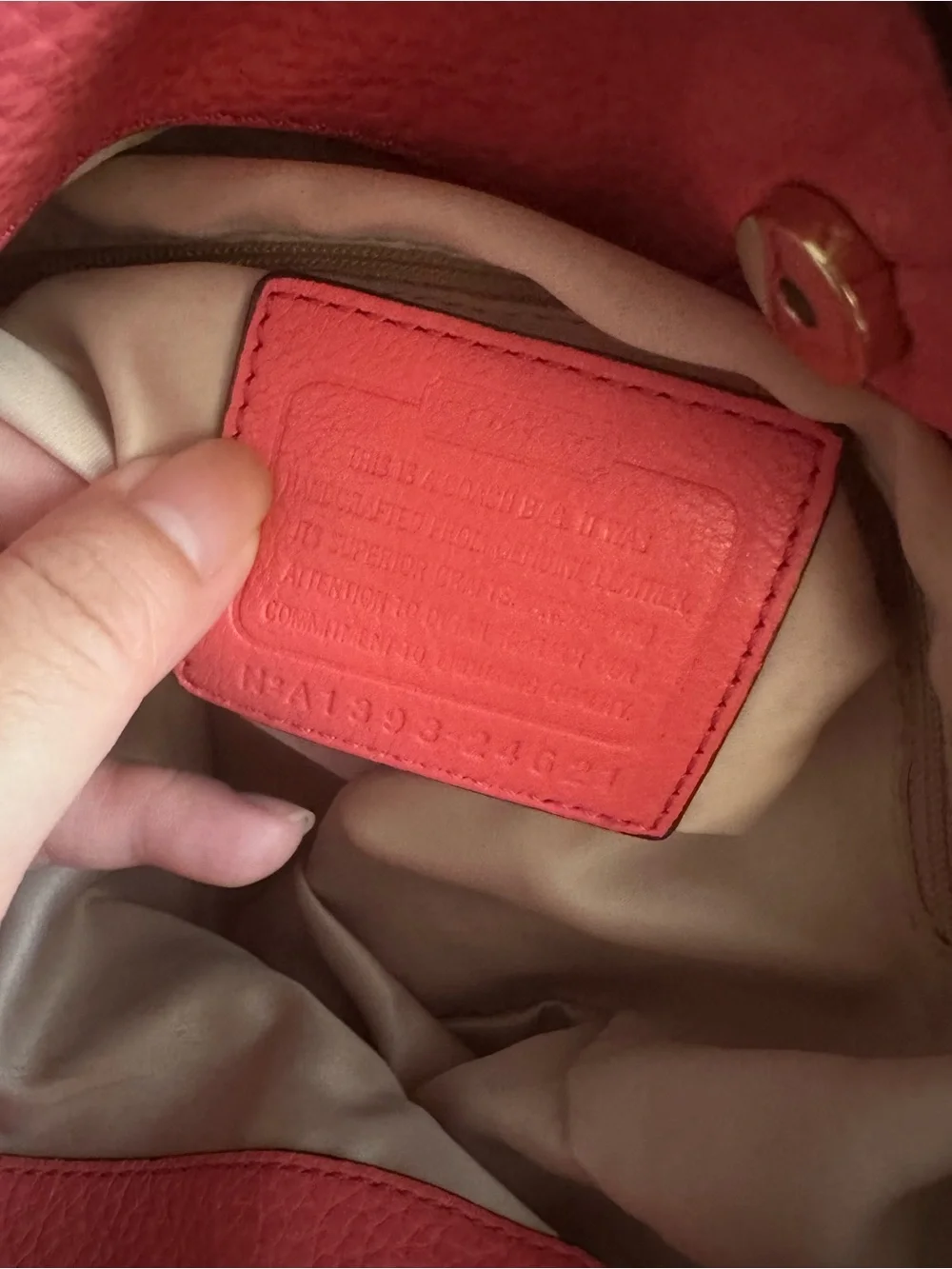 COACH Pink Pebbled Leather shoulder Bag